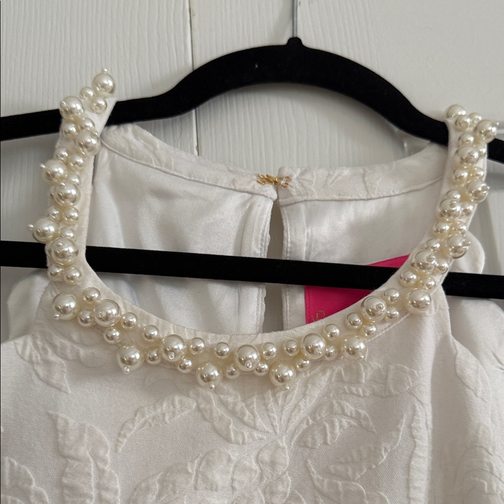 Lilly Pulitzer White Dress with Pearl Accents - Picture 3 of 6